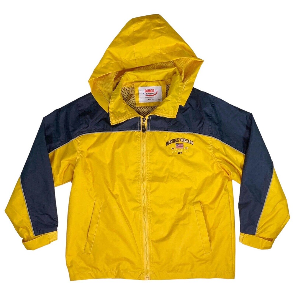 Martha's Vineyard Youth Sz XXL‎ Windbreaker Rain Jacket Hooded Full Zip Pockets